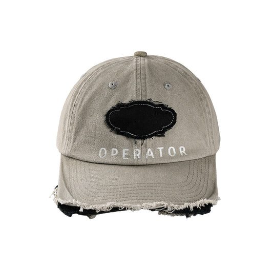 REDRINSE OP distressed washed baseball cap front view on white background