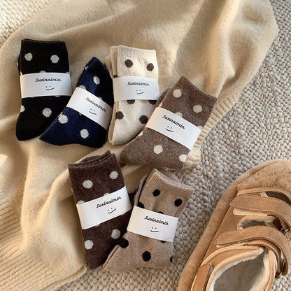DOTTY 6-Pair Polka Dot Wool-Blend Crew Sock Set
