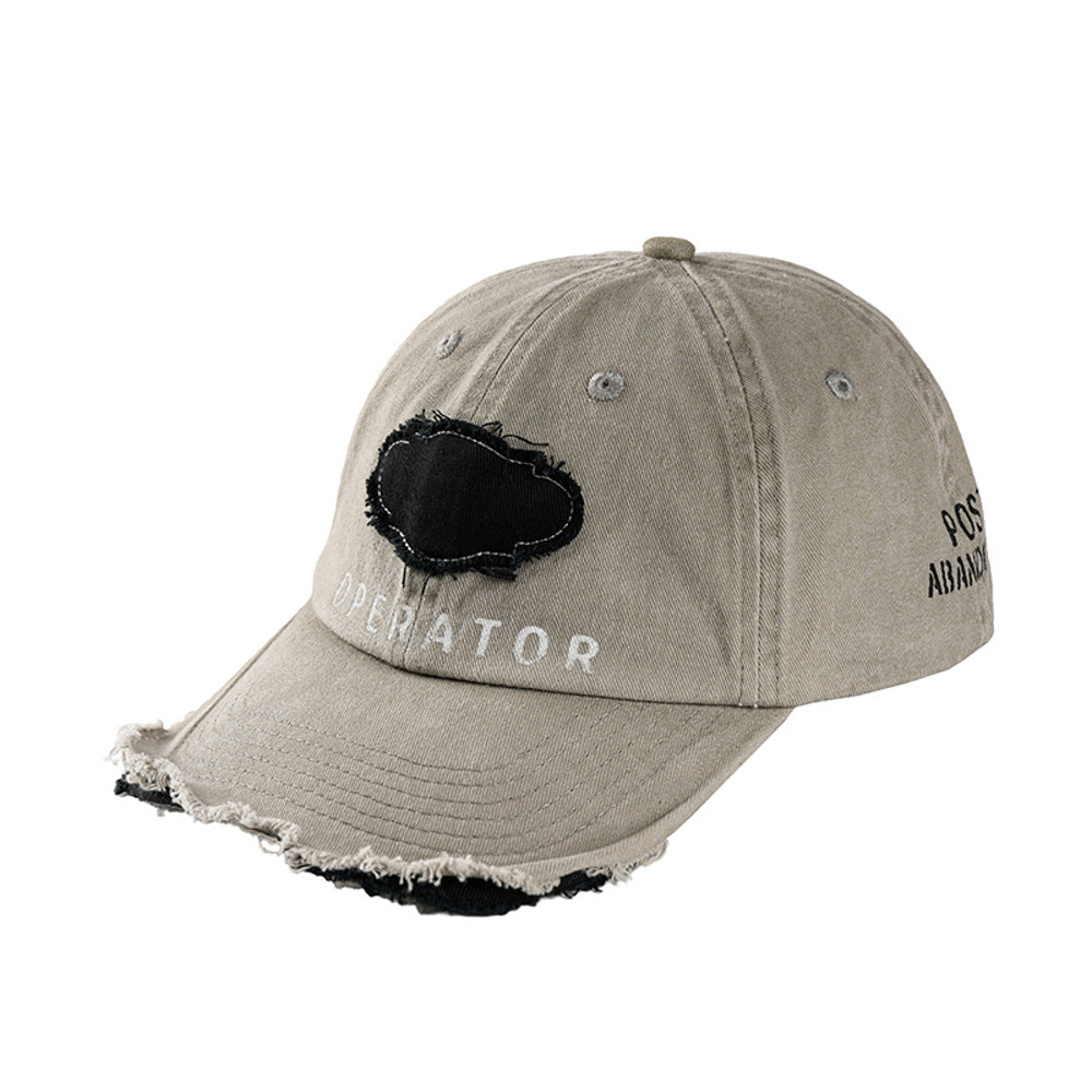 REDRINSE OP distressed washed baseball cap angled view on white background