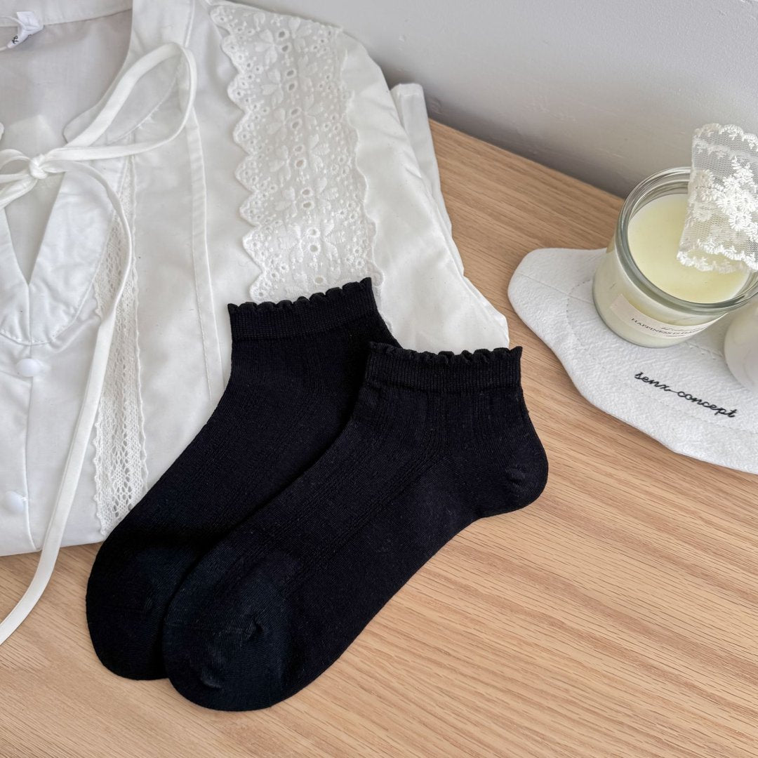 PETAL original black pointelle ankle sock product photo