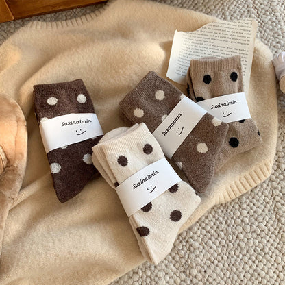 DOTTY 6-Pair Polka Dot Wool-Blend Crew Sock Set