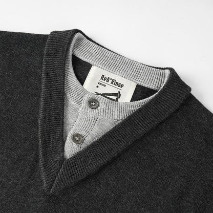 REDRINSE LAYERS double-collar and button detail