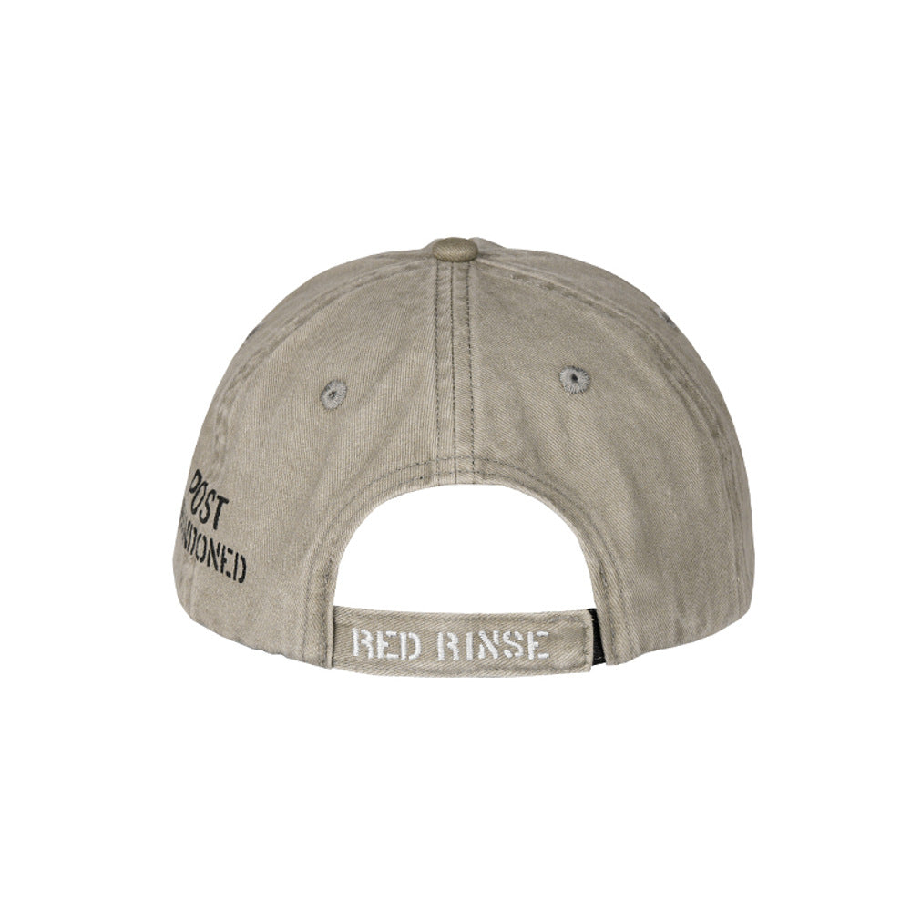 REDRINSE OP distressed washed baseball cap back view on white background