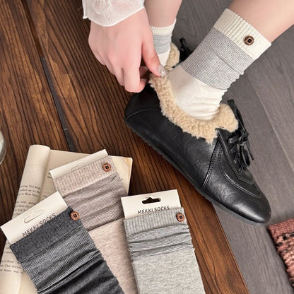 Ribbed combed cotton socks styled with loafers