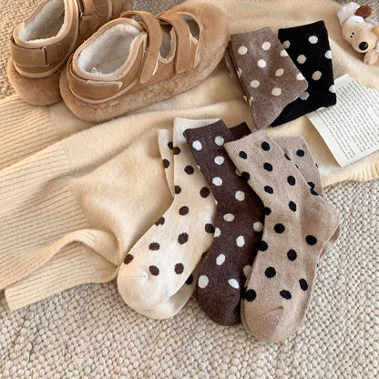 DOTTY 6-Pair Polka Dot Wool-Blend Crew Sock Set