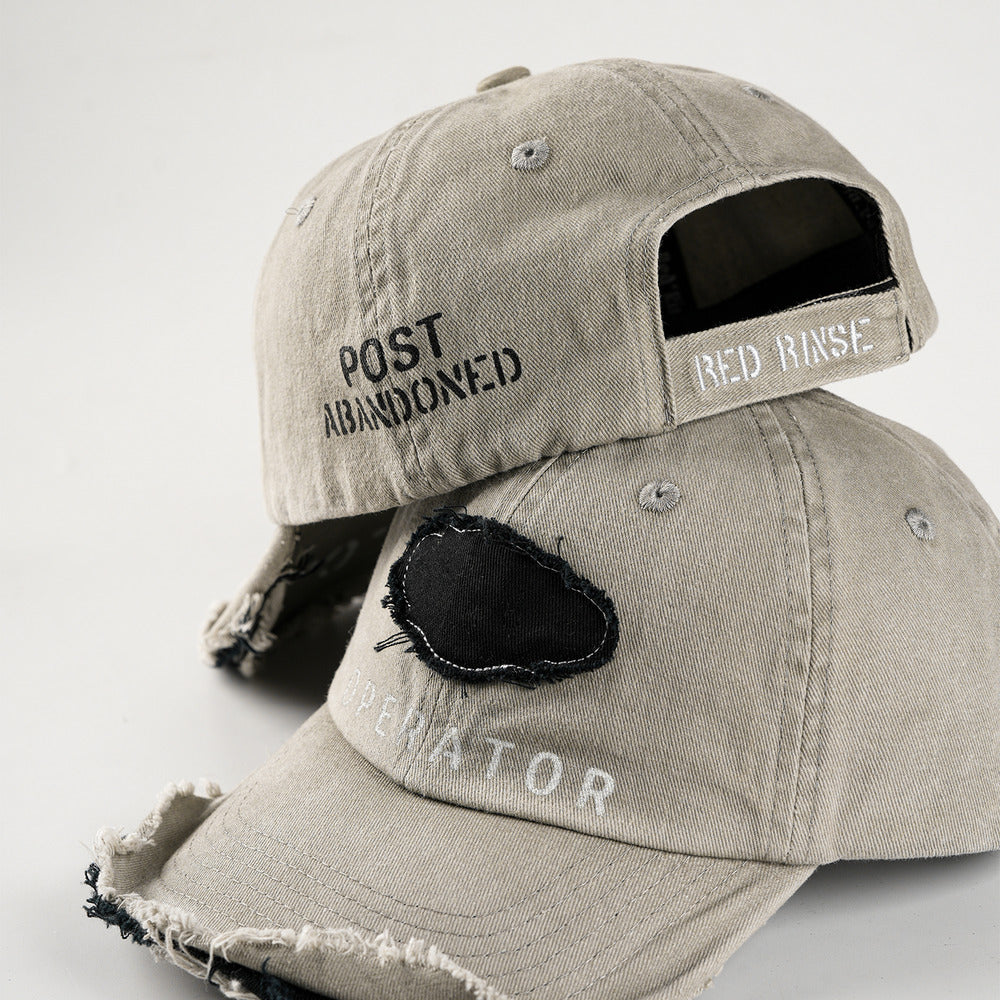 REDRINSE OP distressed washed baseball cap front and back details