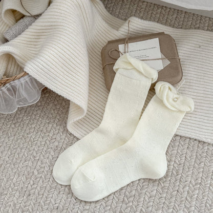 LUSTRE original ivory pearl ruffle sock product photo
