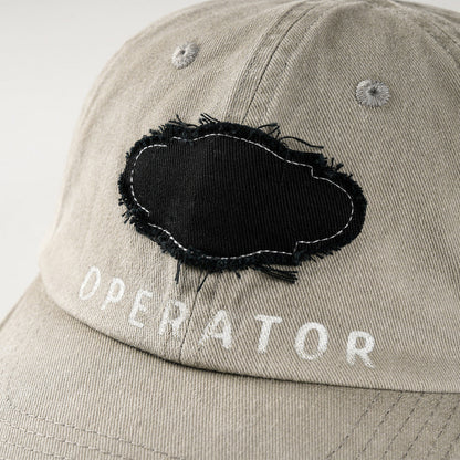 REDRINSE OP baseball cap raw-edge black patch and OPERATOR lettering detail