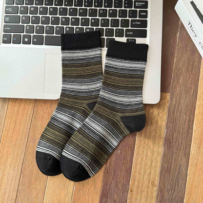 SIGNAL original black and muted yellow stripe socks