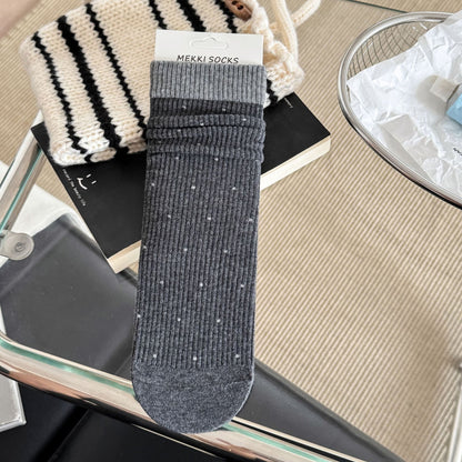 EASE original charcoal socks with gray cuff and tiny dots