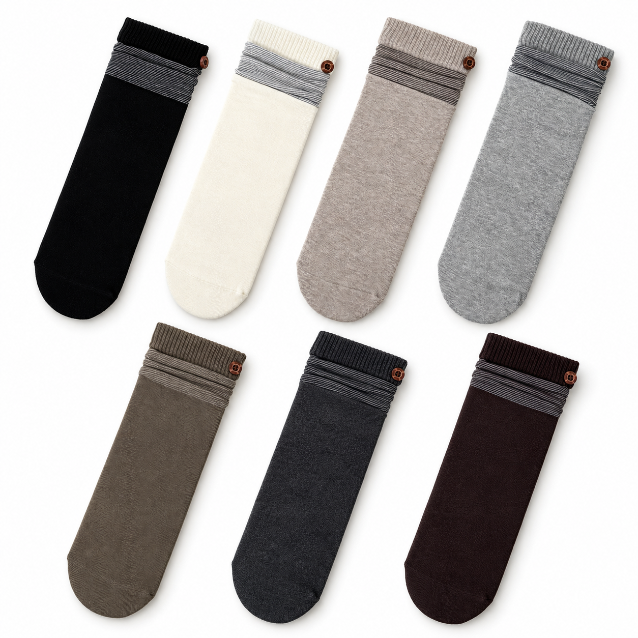 LINEA 7-Pair Ribbed Combed Cotton Sock Set