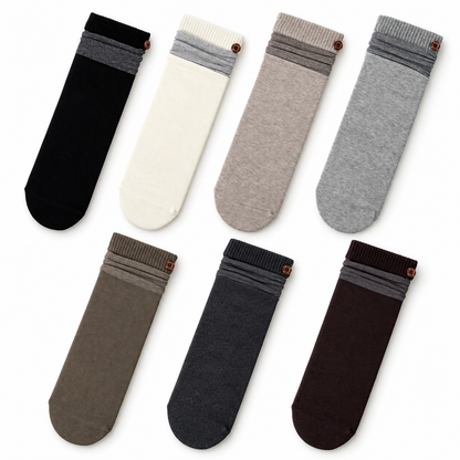 LINEA 7-Pair Ribbed Combed Cotton Sock Set