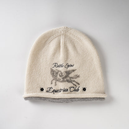 EQUESTRIAN CLUB Wool Beanie White