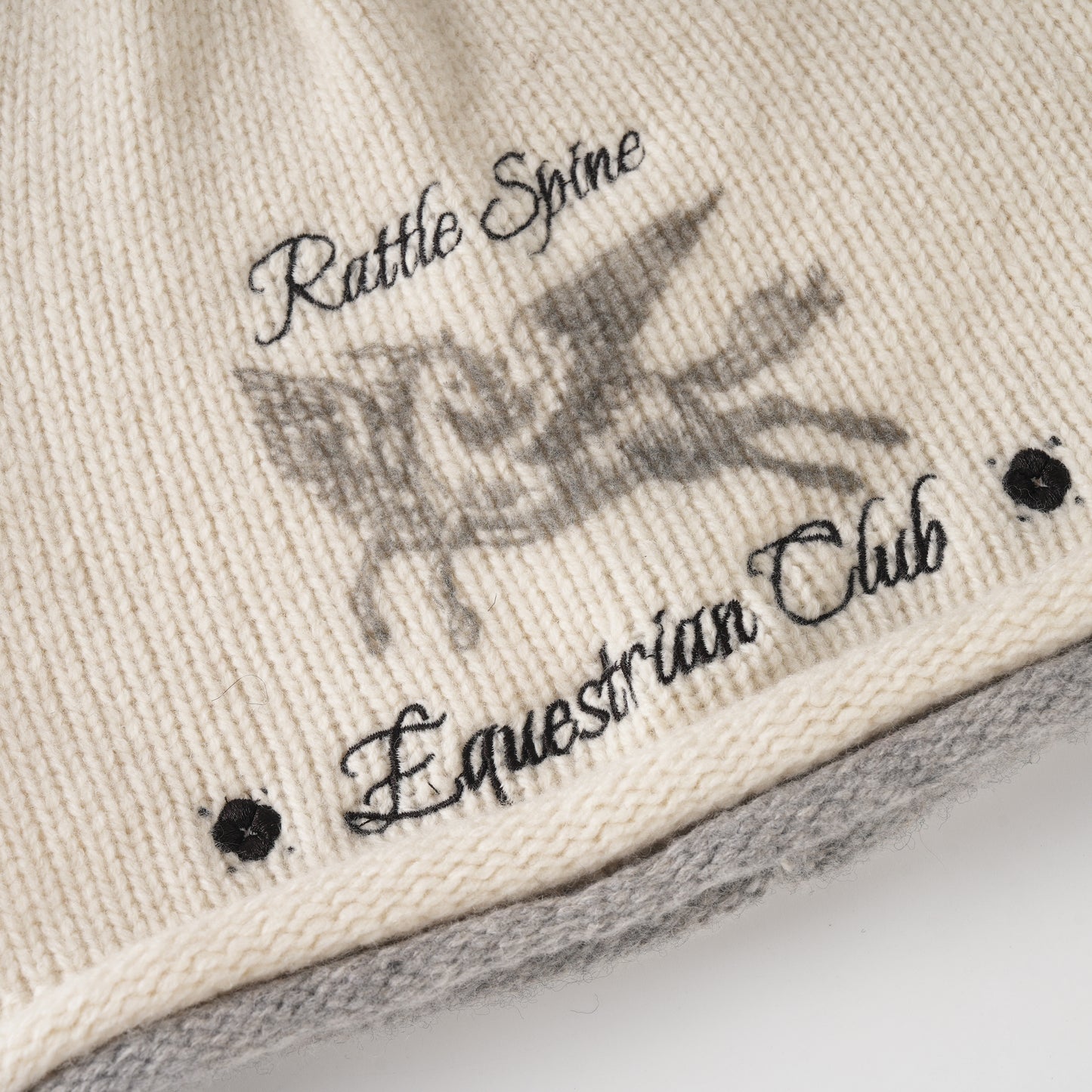 EQUESTRIAN CLUB Wool Beanie White