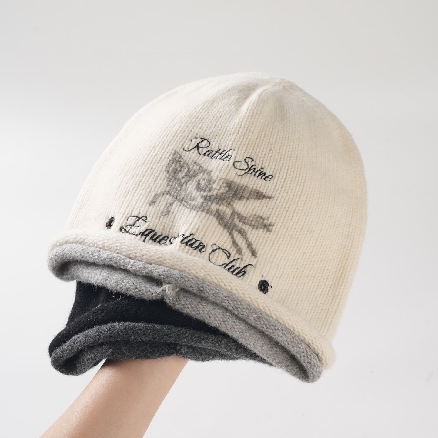 EQUESTRIAN CLUB Wool Beanie White