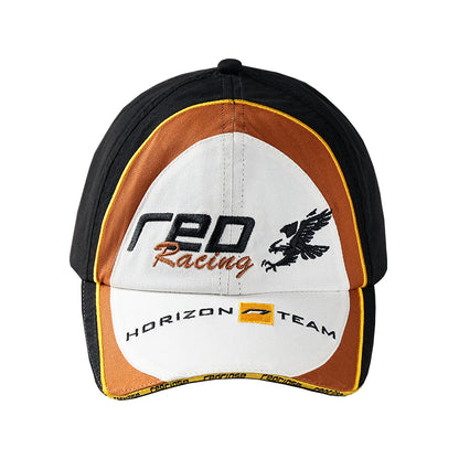 HORIZON mixed-material embroidered racing cap front view