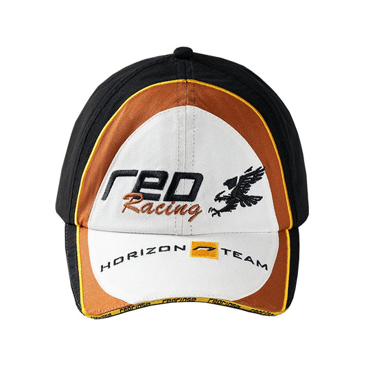HORIZON mixed-material embroidered racing cap front view