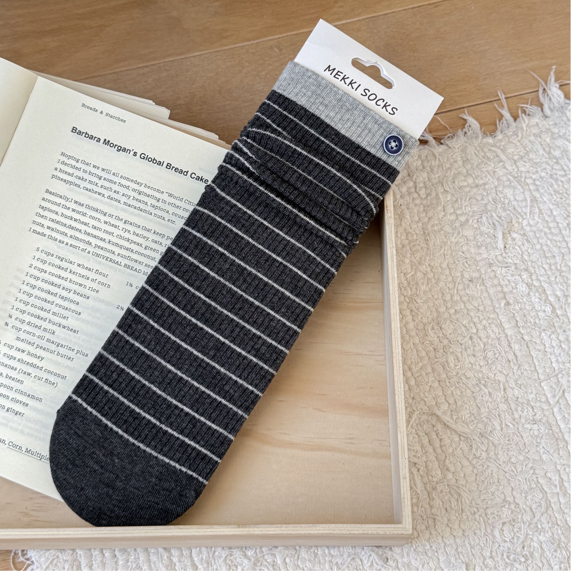 NIGHTLINE original charcoal pinstripe sock product photo
