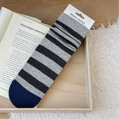 NIGHTLINE original gray wide-stripe sock product photo