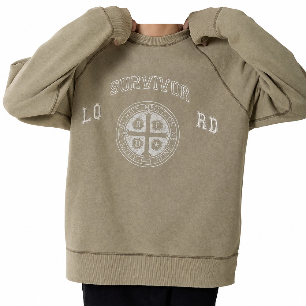 ORACLE sweatshirt neck-down front fit on white background