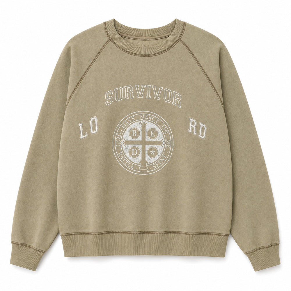 ORACLE sand-brown sweatshirt front view on white background