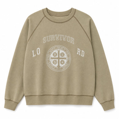 ORACLE sand-brown sweatshirt front view on white background