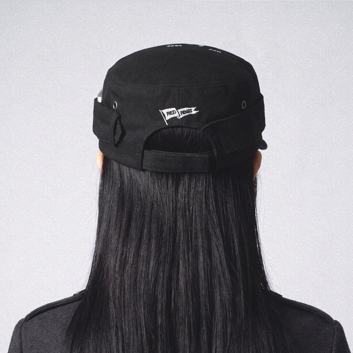 RHYTHM flat-top cap rear embroidery and adjustable strap