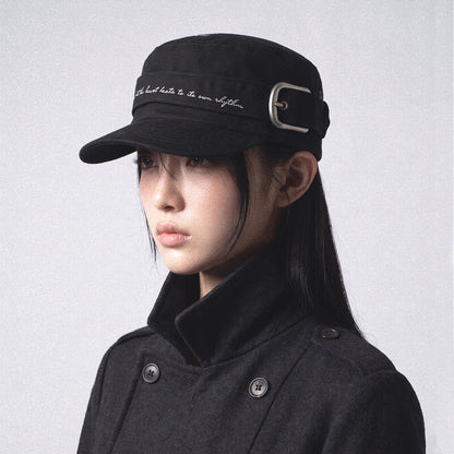 Black RHYTHM military-inspired cap side profile