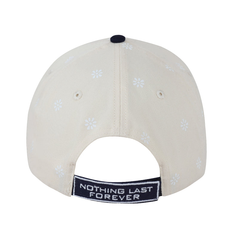 REDRINSE SNOWFLAKES floral cotton cap back view with adjustable strap
